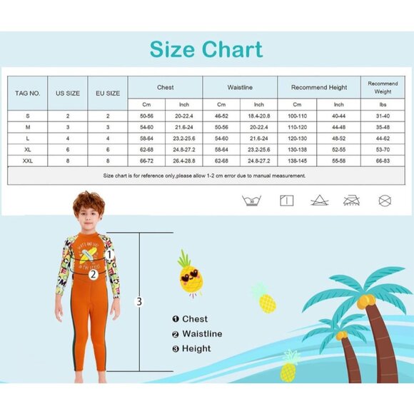 Happy Cherry Kid's 2.5mm Neoprene Wetsuit Thermal UV Protection One Piece Swimsu - Picture 11 of 12